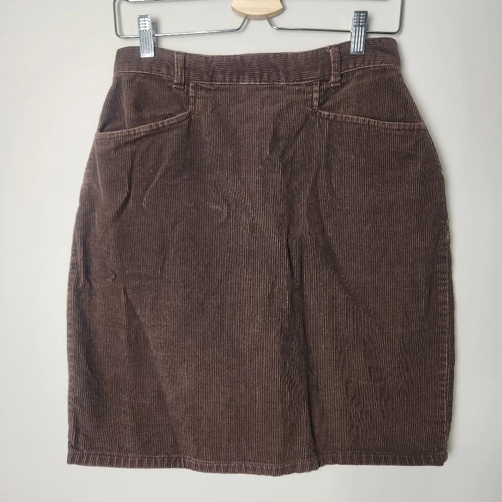 Vintage Y2K Brown Corduroy Skirt Size 10 - Picture 2 of 12